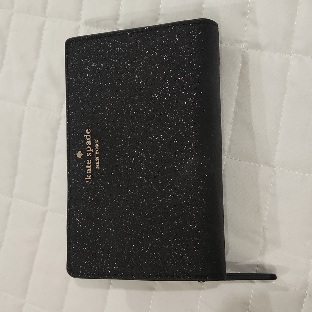 Kate spade black glitter wallet
